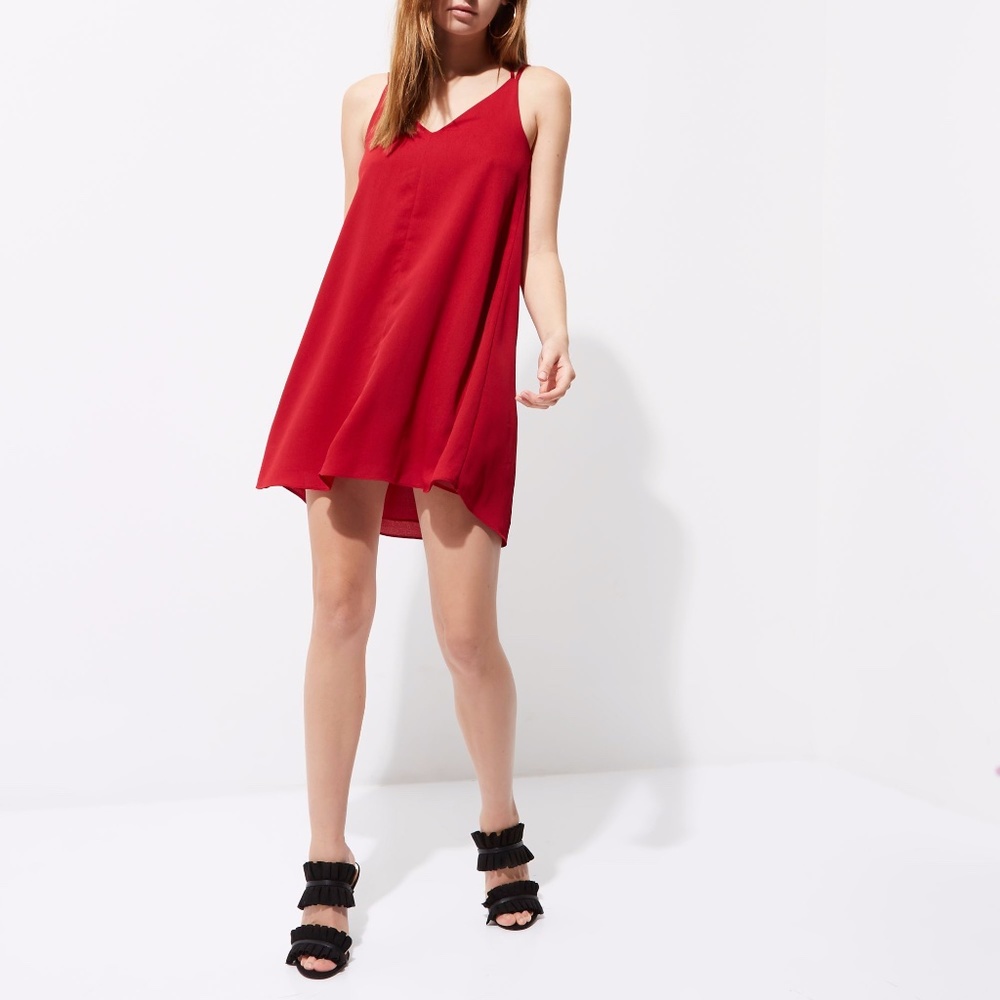 COPY - NWT RIVER ISLAND strap back red dress